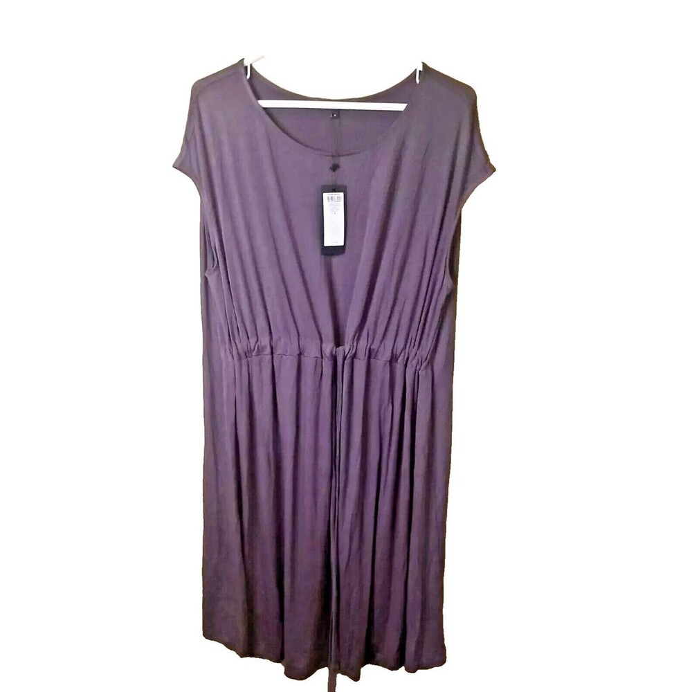 VMSUNNY SS TIE FRONT DRESS ASPHALT MEDIUM VERO MODA